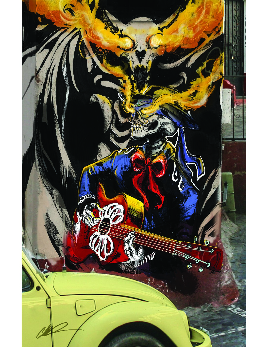 Chibi Muerte #1-Banksy Inspired Cover-MEC- SIGNED MAGMA FOIL Virgin Variant-Phoenix Fan Fusion 2022 Exclusive